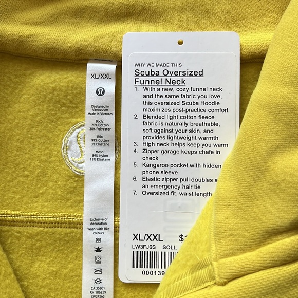 💛LULULEMON SCUBA OVERSIZED FUNNEL NECK HOODIE/JACKET-SOLEIL-XL/XXL💛 - Picture 12 of 16